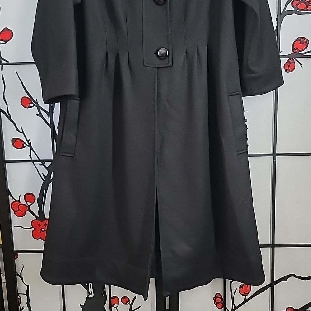 Diane Von Furstenberg Black Wool Dress Coat - Picture 5 of 9
